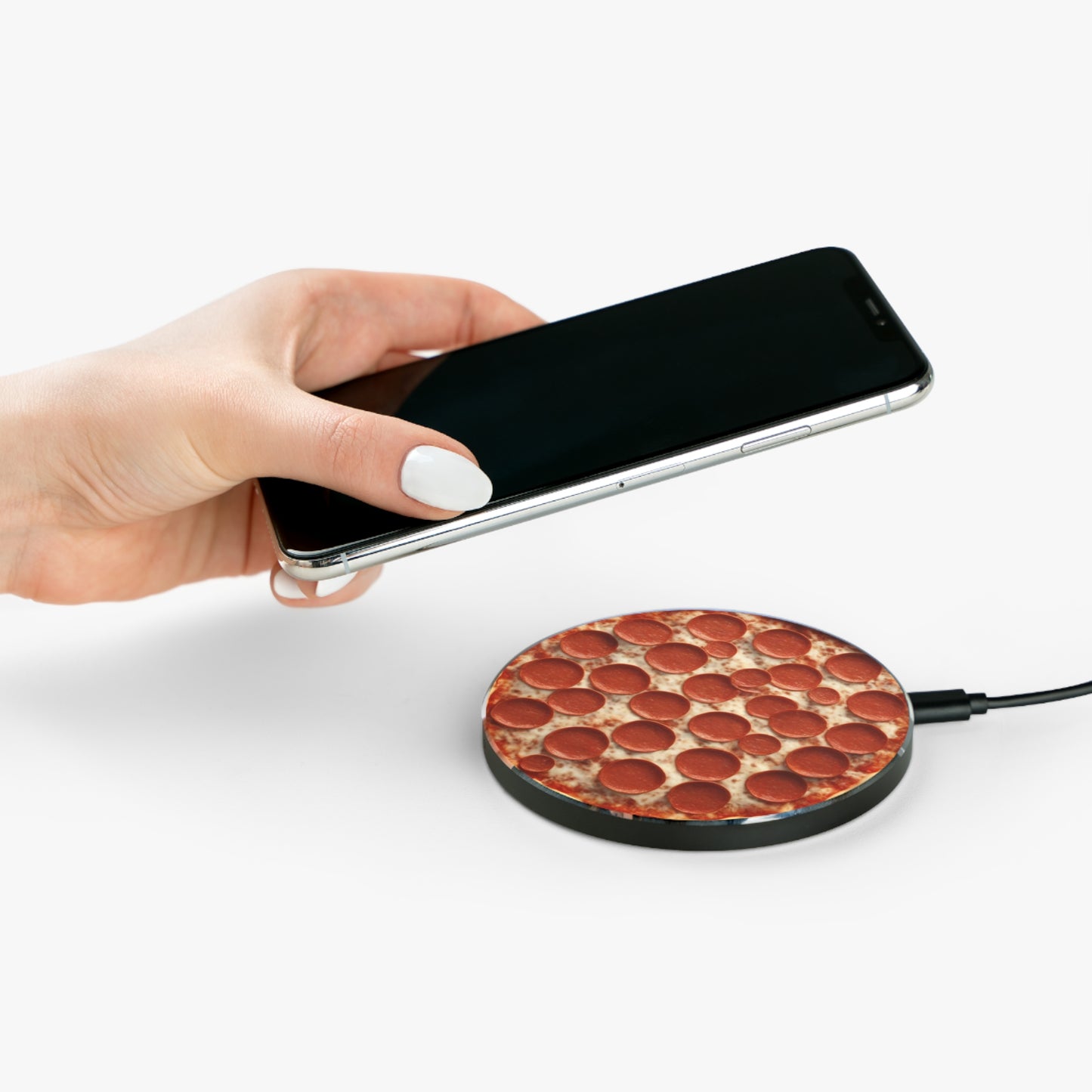 Round Pepperoni Pizza Wireless Charger