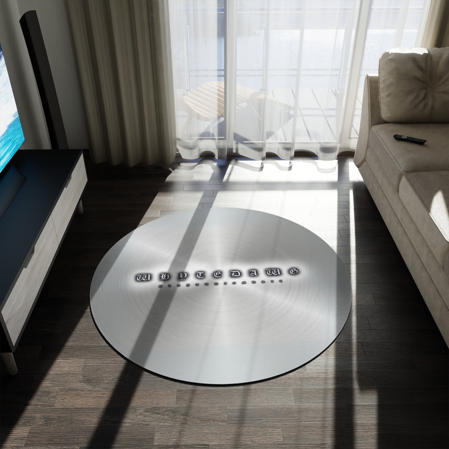 WHYTE DAWG PLATINUM RECORD Round Rug